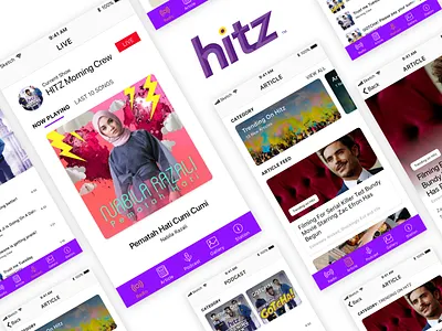 HITZ Streaming App app astroradio handsome hitz purple radio ui white