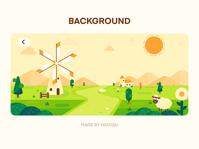 Wallpaper for a kid game animal farm illustration sheep story wallpaper windmill