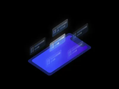 Notifications Isometric Illustration Animation 3d animation facebook icon illustration isometric notification