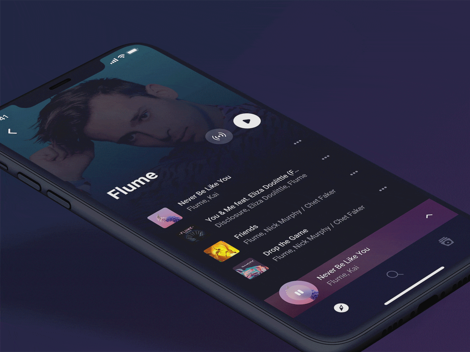 Music Player - Daily UI 009 animation app apple applemusic beats beautiful daily ui dailyui deezer design flat minimal music music app music player spotify streaming streaming app tidal