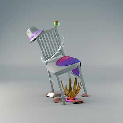 The Memorise cap captain chair chair design cinema4d graphic gravity memorise render sphere spheres stone