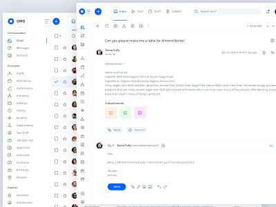OMS Office Management System Email Client clean email icons ui website