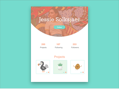 DailyUI Day 6 User Profile profile user