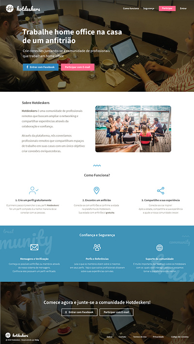 Hotdeskers - Homepage design ui uidesign userinterface ux uxui web