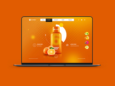 Six Power Website creative drink energy fruit juice orange packaging webdesign website