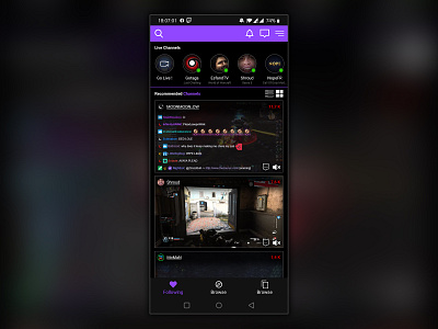 Rework / Twitch Mobile App app design game games morena daniel stories stream streaming twitch ui ux