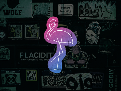 flamingo sticker design