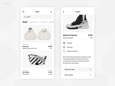 Articles Feed | themarket article feed article page articles banner clean clothes commerce design feed flat ios market marketplace minimalism shop themarket ui ux web