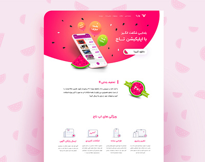 landing page for yalda! watermelon webdesign website website ui yalda