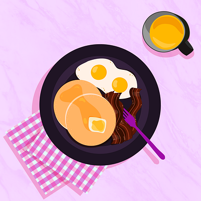 Q 36 days of type 36 days of type lettering 36days bacon breakfast design eggs food illustration pancakes typography vector