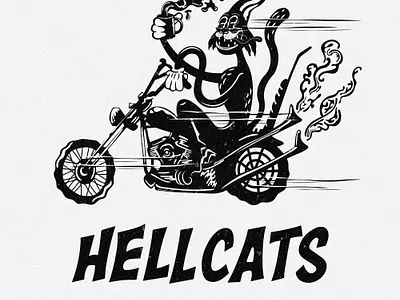 Hellcats Illustration cartoon digital art illustration illustrator motorcycle retro typography vintage