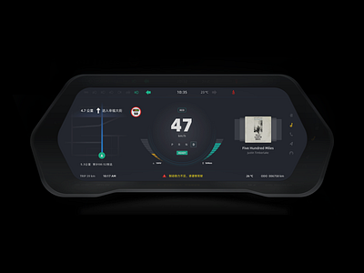 Car HMI car dashboard design player singulato speed ux