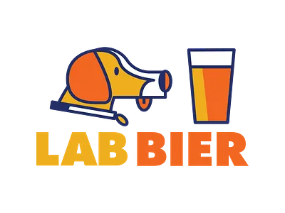 Lab Bier beer bier dog illustration logo logo design minimal typography vector