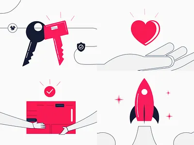 Values illustration branding color design flat identity illustration layout minimal ui web