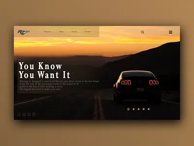 Mustang - own it black branding car ui car website design flat logo sunsets trending ui ui ux ui design uiux ux webdesign website website design