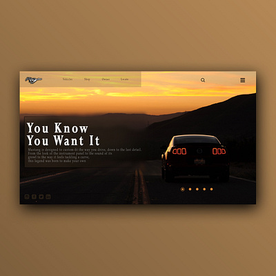 Mustang - own it black branding car ui car website design flat logo sunsets trending ui ui ux ui design uiux ux webdesign website website design