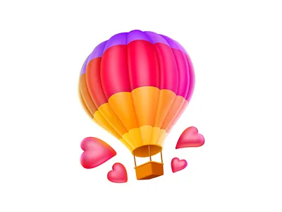 Hot Air Balloon cute design hot air balloon icon illustration ui