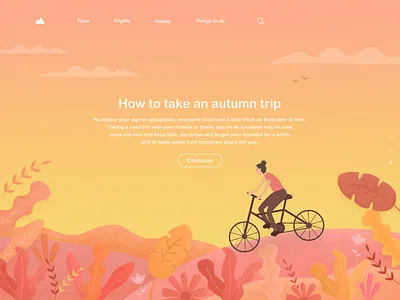 Road Trip Style3 autumn fall illustration road trip simple travel ui web design