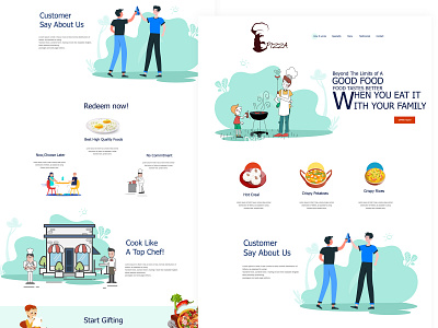 Landing page chef boost branding business character design growth header header illustration illustrations product research trendy typography ui uiux user vector web webdesign website