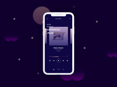 Music Player App app design idea ideation late night minimal mobile mobile design mockup music music app music player typography ui ux