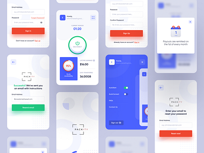 Packity Android App android app bandwidth blue clean easyeze eslam elshereef figma minimal mobile mobile app ui ux