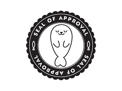 Seal of approval approval badge brand cooperbility fish fun logo mark seal seal of approval