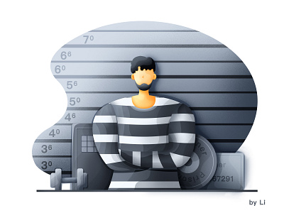 Character illustrations, prisoners. characters design illustrations prisoners. traffic ui vector