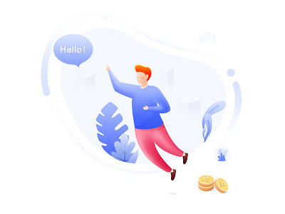 Say hello illustration ui 插图 矢量