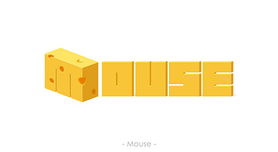 mouse cheese font icon logo mouse typogaphy