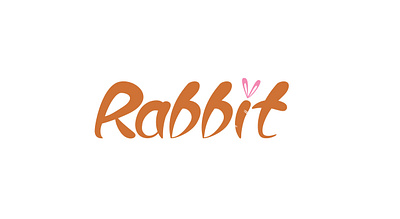 Rabbit ear font icon logo rabbit typogaphy