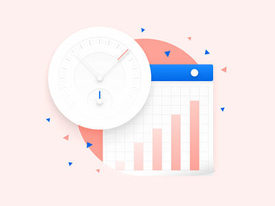 Schedule- Illustration calendar chart clock icon illustration time timer ui