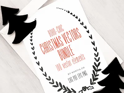 100 Boho Chic Xmas Bundle Vectors boho chic vectors christmas vector pack illustration design nantiaco graphics vector artworks vector snowflakes