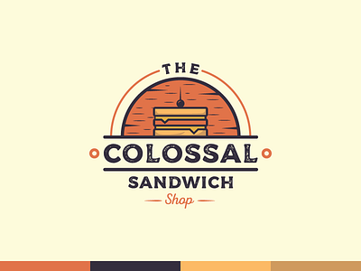 The Colossal Sandwich Shop vintage branding colossal creative flatlogo food fooding graphic design illustration illustrator logoinspiration logoinspirations retro retro logo sandwich shop texture textured logo vector vintage vintage logo