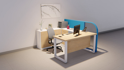 Workstation Setup design furniture furniture design lumion office sketchup