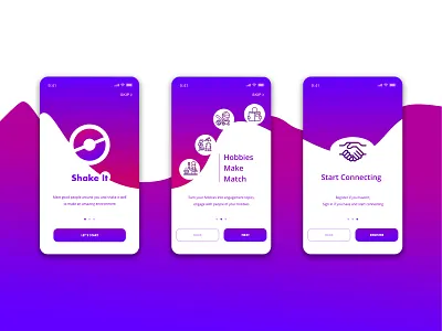 Onboarding android app app design art design hobbies illustration onboarding purple red social app splash splashscreen start up ui ui design uidesign uiux ux welcome page