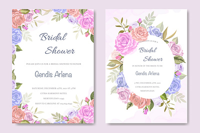 invitation card with beautiful floral and leaves beautiful bouquet card decoration decorative design elegant floral frame green greeting illustration invitation invite leaf plant spring vector vintage wedding