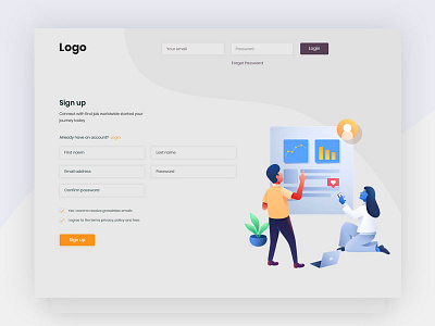 Sign up Page design illustration logo photoshop psd ui ux web webdesign website