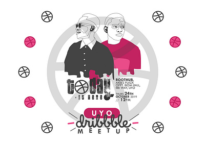 Uyo Dribbble Meetup design flat illustration minimal vector