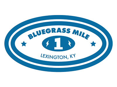 Bluegrass Mile Sticker blue branding futura graphic kentucky logo oval running sticker thick lines