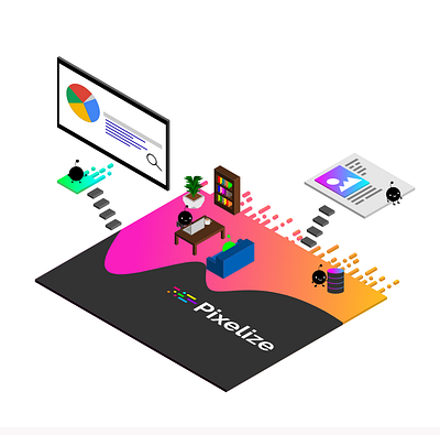 Pixelize Isometric Illustration animation branding css3 design isometric illustration vector web