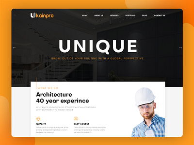 Ukainpro – Interior Design & Architecture HTML Template architect website construction website flat html template inspiration portfolio website psd template