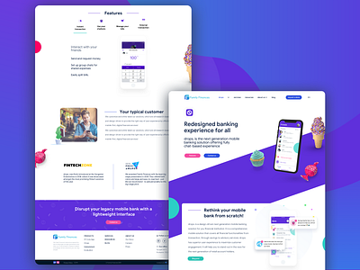 Drops Product Page app art direction banking bold branding clean concept fintech instant message landing landing design landingpage microsite payment product purple unique website website design