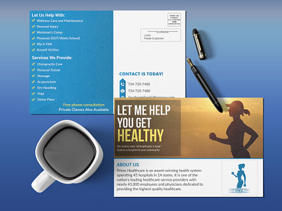 FITNESS CARE EDDM POSTCARD adobefaysal advertisement body building bodybuilding branding business advertising clean postcard design dance studio digital marketing gym martial arts postcard marketing sports club training yoga