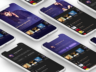 Artist Page Concepts - Music Player app design colors ios app music player typography ui ux visual design