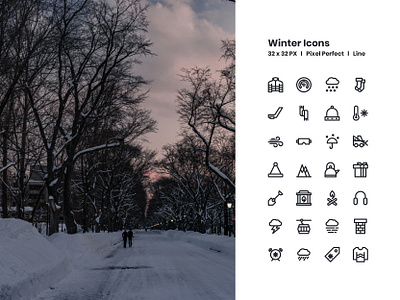 Winter Icons app app icon freebies graphic design icon icon a day icon app icon artwork icon bundle icon design icon set iconography line modern outline outlines ui ux vector web
