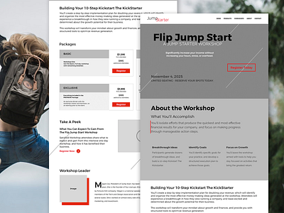 Workshop: Jump Starter - Diagonal design inspiration frontend design homepage landing page ui uidesign web design web development website wireframe wireframes workshop