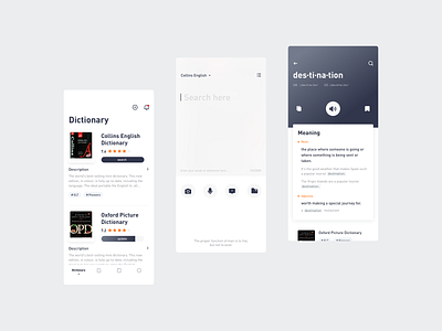 A dictionary app app design illustration ui