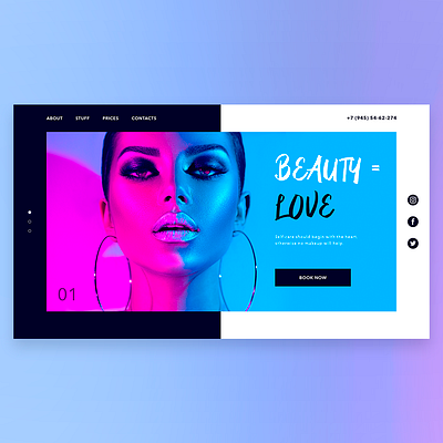 Concept beauty saloon design illustration illustrator typography ui uidesign ux uxdesign uxui website