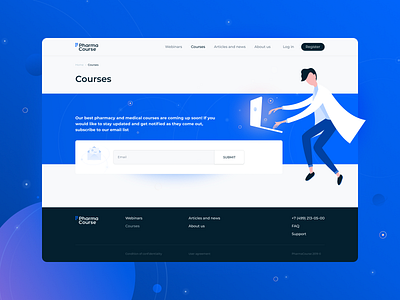 Send Email for PharmaCourse courses email illustration pharma send web webdesign