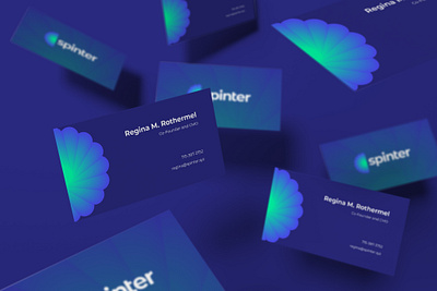 Spinter business card | Identity design blue brand branding branding and identity business card design gradient identity identity design logo logo design mockup startup vector